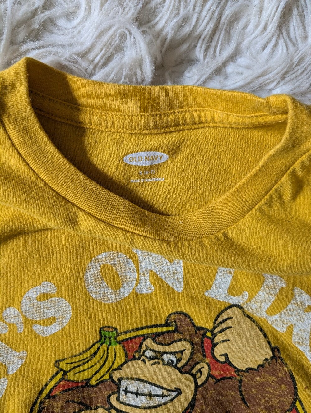 Youth Small - Donkey Kong + Flannel Long Sleeve UPCYCLED Shirt - Picture 3 of 6